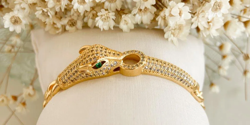 Pulseira Bracelete Tigre Cristal