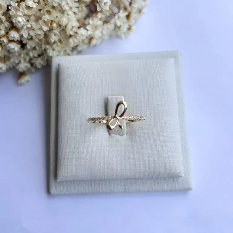 Anel Laço Liso e Microzirconias