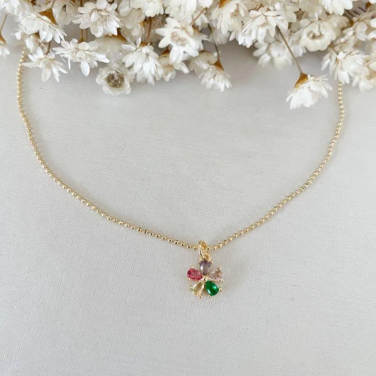 Colar Chocker Flor Colors