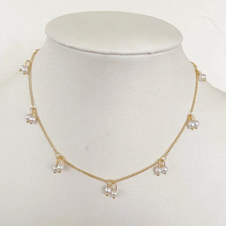 Colar Chocker Perolas Duplas