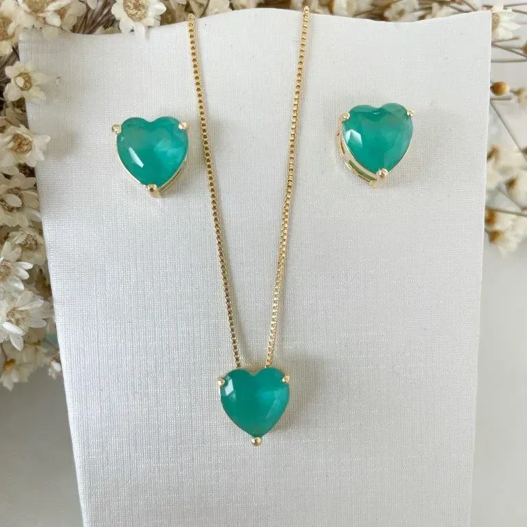 Conjunto Coração Fusion Verde
