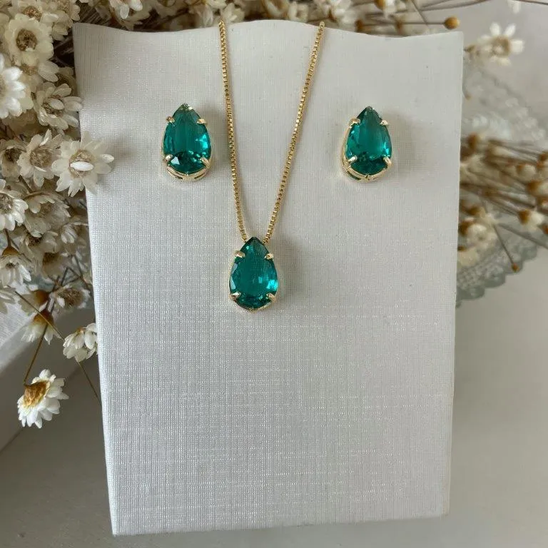 Conjunto Gota Verde Jade