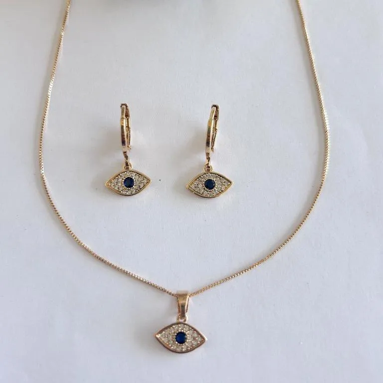 Conjunto Olho Grego Cravejado