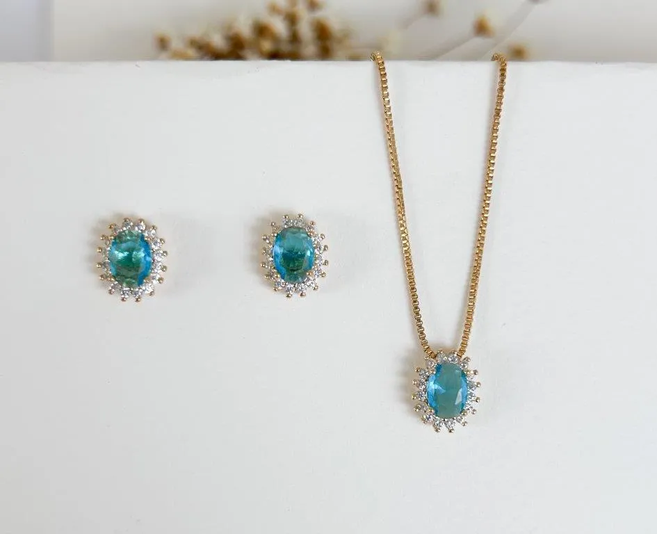Conjunto Redondo Azul Acqua