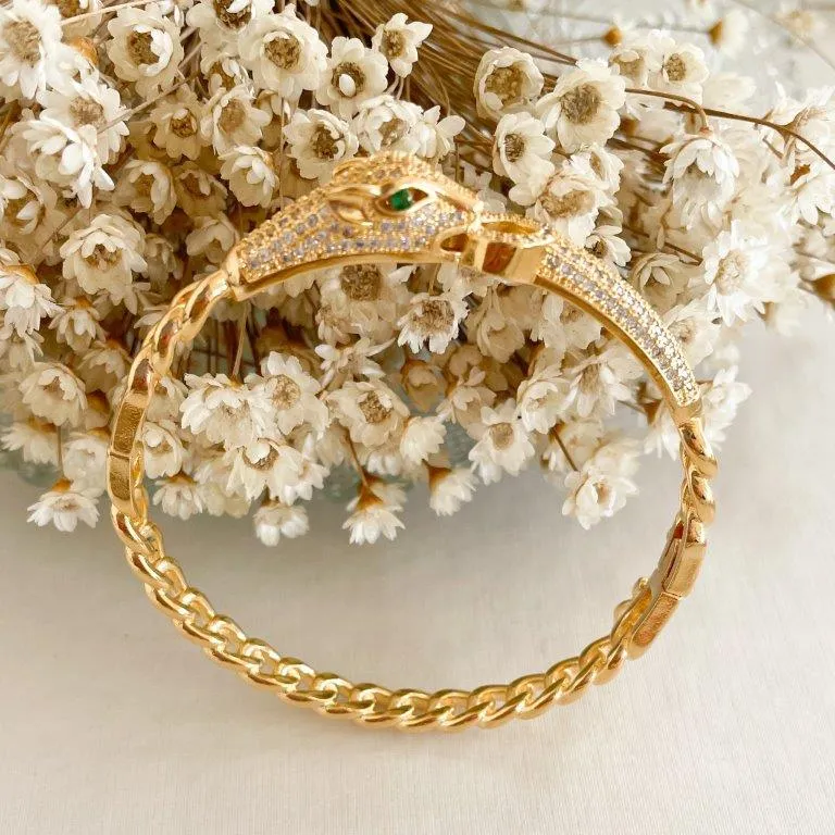 Pulseira Bracelete Tigre Cristal
