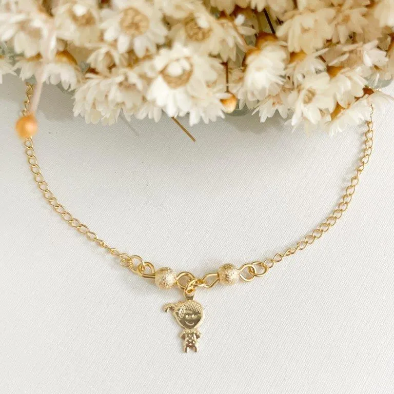 Pulseira Infantil Bolinhas e Menina