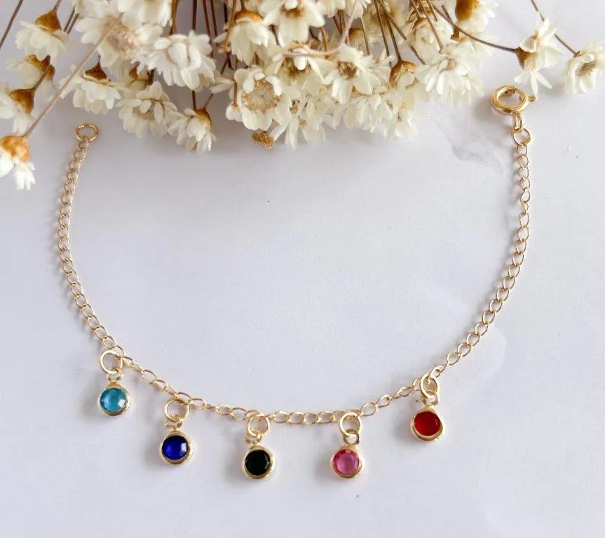 Pulseira Infantil Cristais Colors