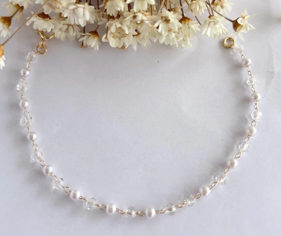 Pulseira Infantil Perolas e Miçangas
