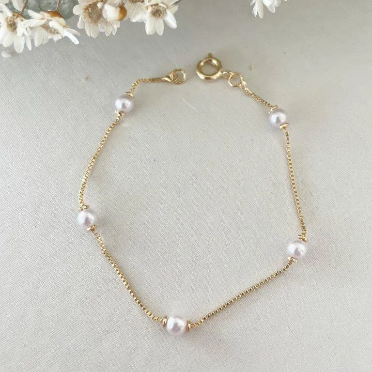 Pulseira Infantil Perolas Espaço Longo
