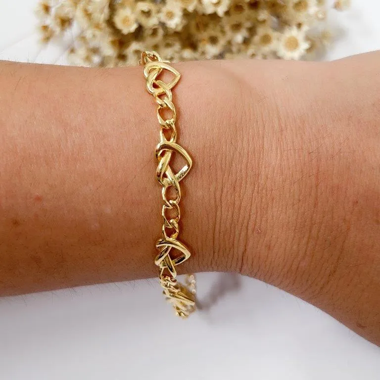 Pulseira Coração Trançado