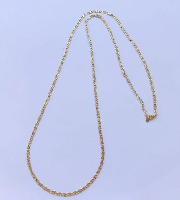 Colar Longo Elo Trabalhado Flor