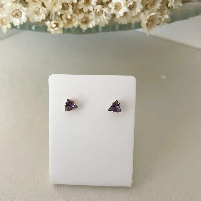 Brinco Mini Triangulo Zirconia