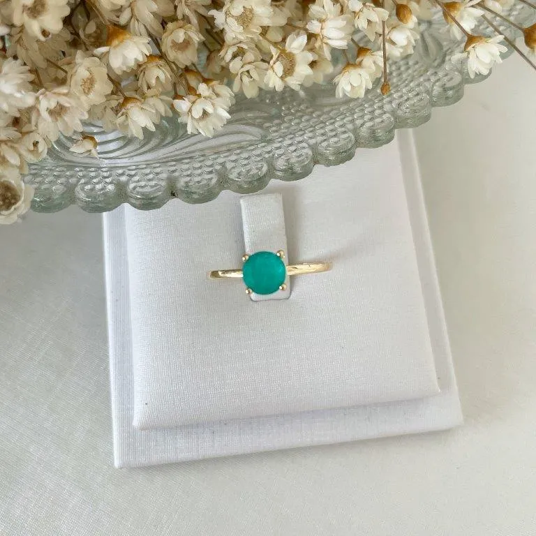 Anel Oval Fusion Verde Jade