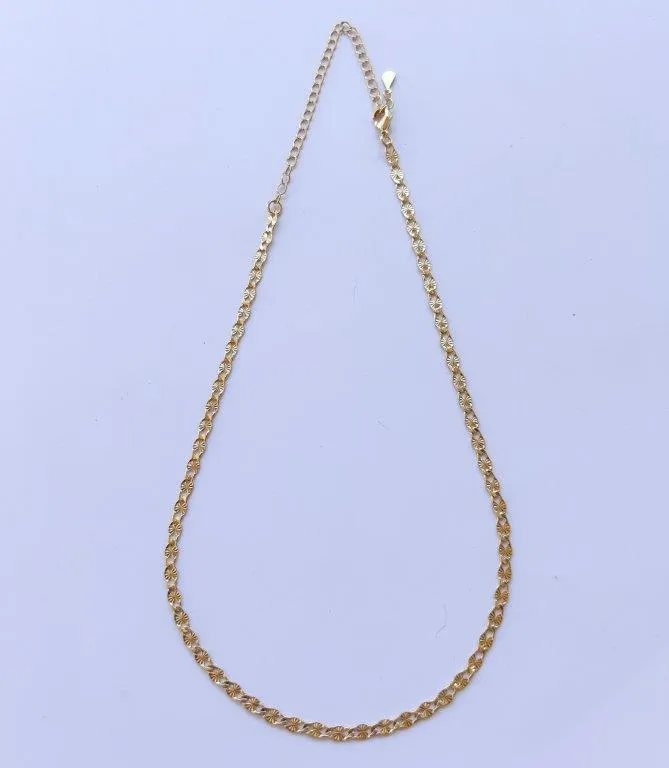 Colar Chocker Elo Trabalhado Flor