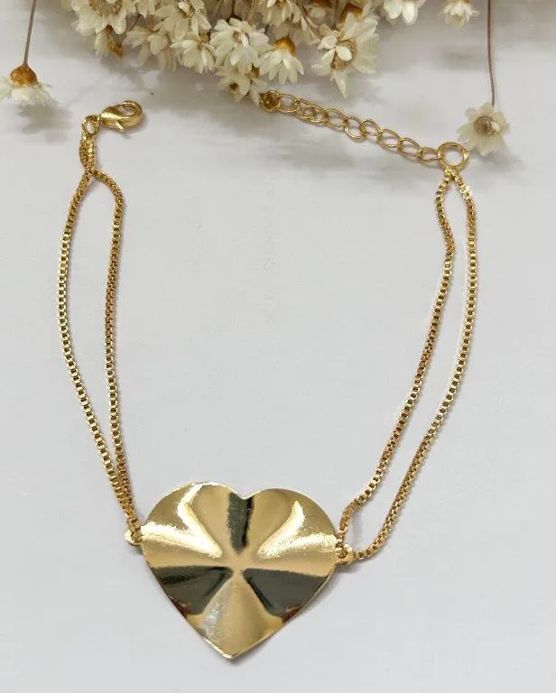 Pulseira Coração Martelado