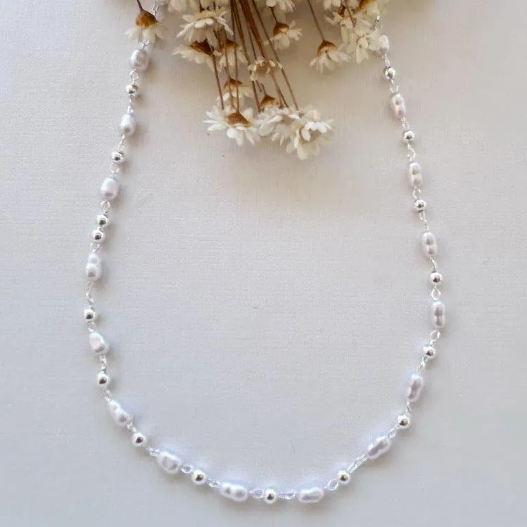 Colar Chocker e Perolas Baguete