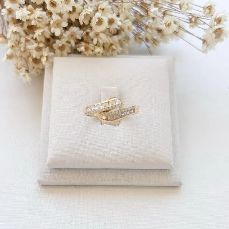 Anel Ondas Baguete e Microzirconias
