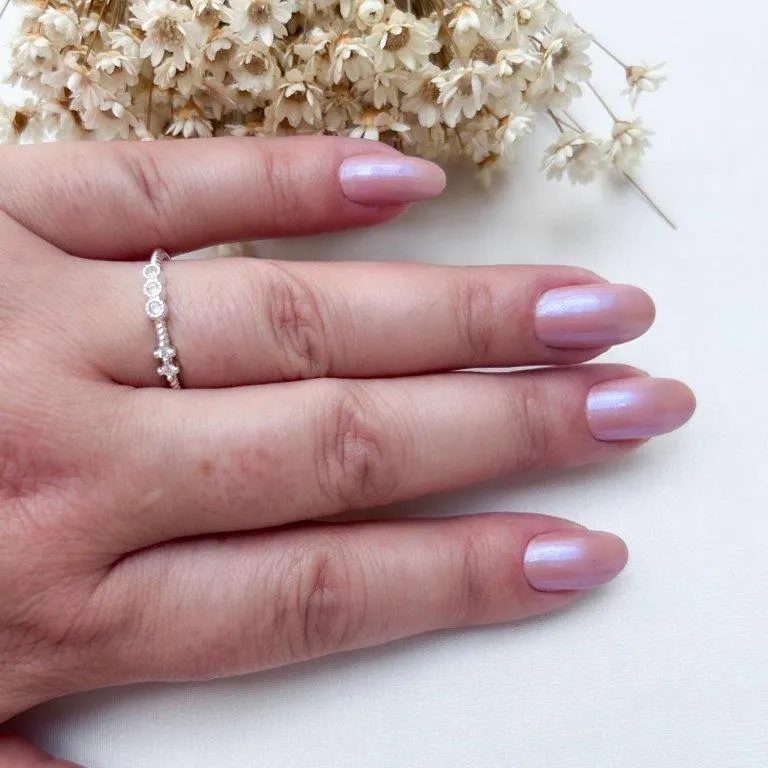 Anel 3x2 Pontos de Zirconias