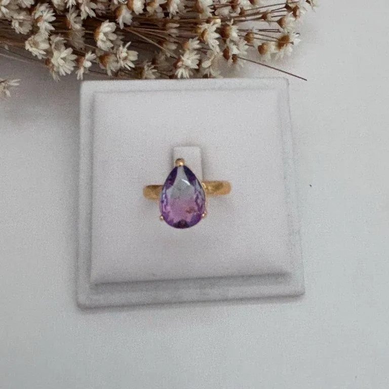 Anel Gota Pedra Fusion