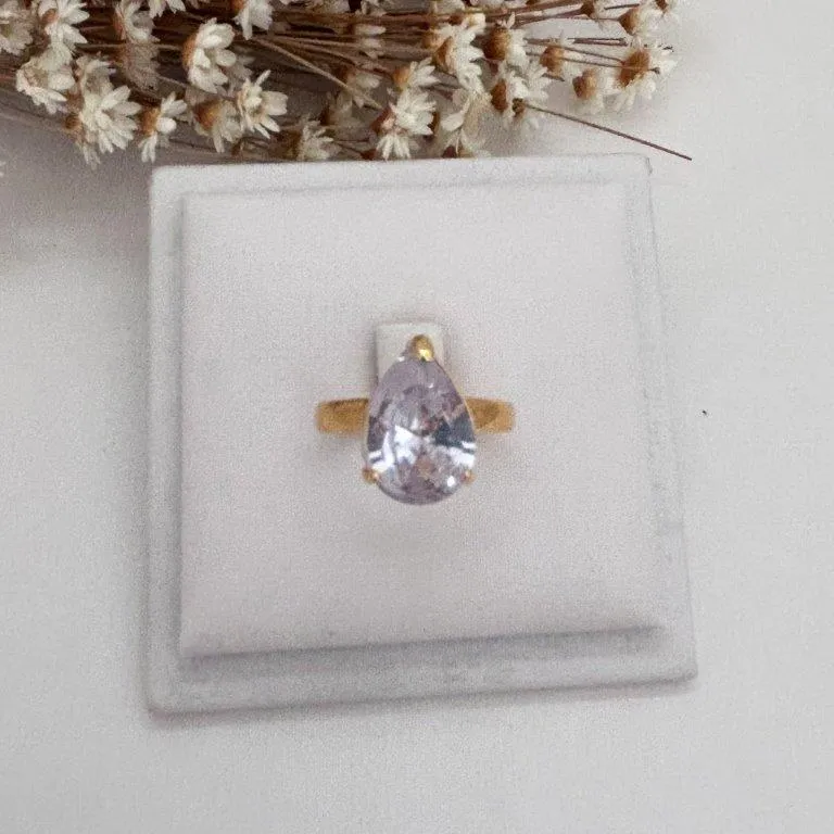 Anel Gota Pedra Fusion