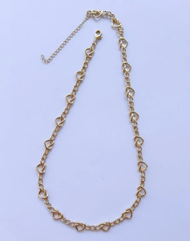 Colar Coração Trançado 50cm