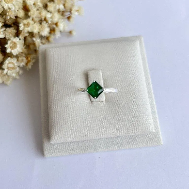 Anel Zirconia Quadrada 6mm