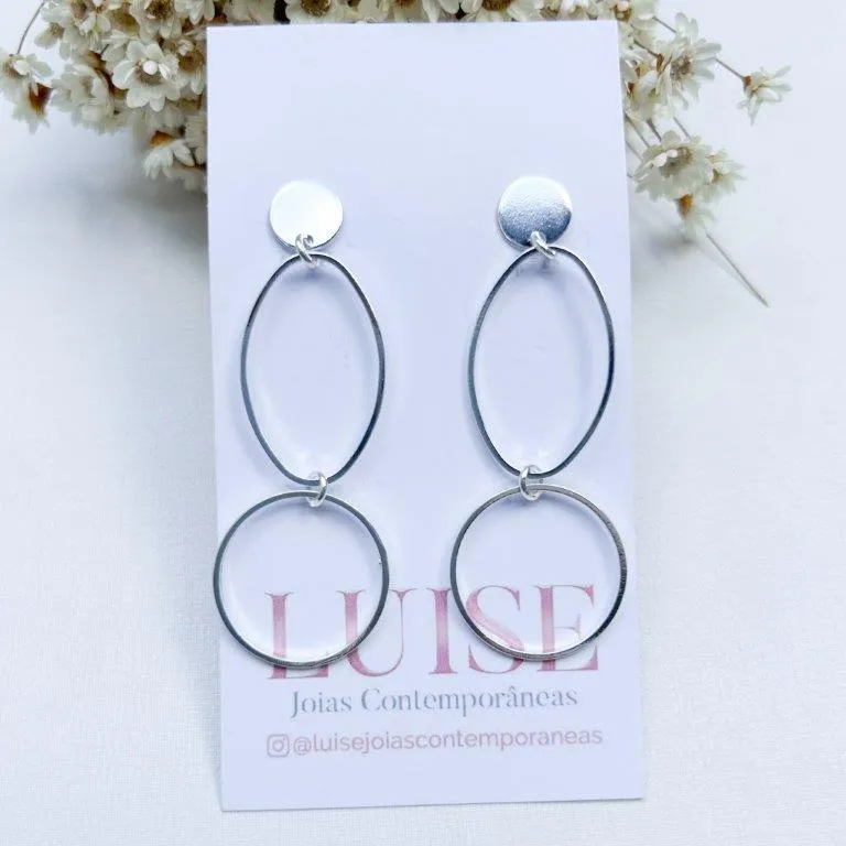 Brinco Pendente Dois Circulos