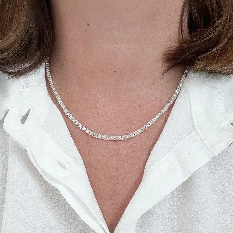 Colar Chocker Blocos 4mm
