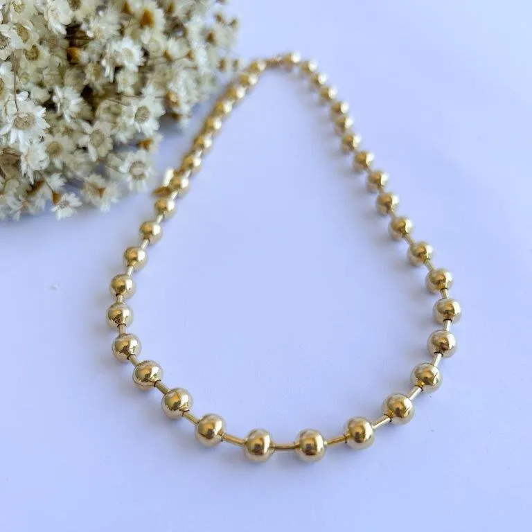 Colar Chocker Esferas Lisas