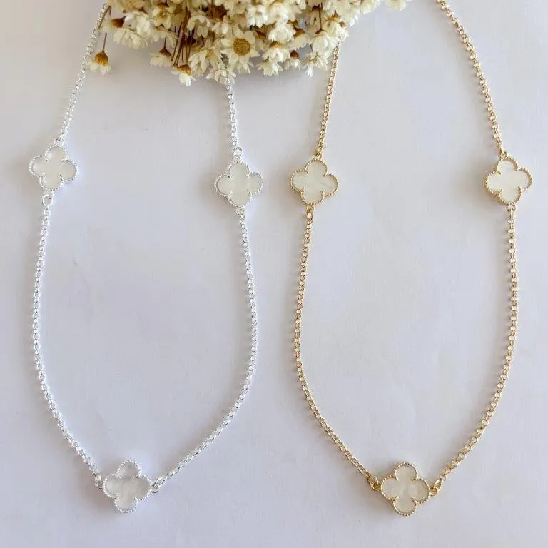 Colar Trevo Branco
