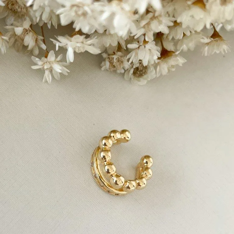 Brinco Piercing Bolinhas e Zirconias