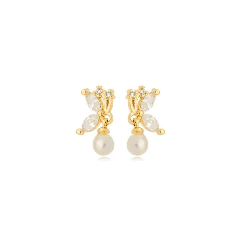 Brinco Zirconia e Pingente Pérola