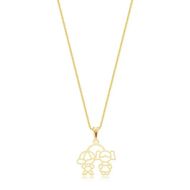 Colar Aro Oval Filhos Casal Ouro