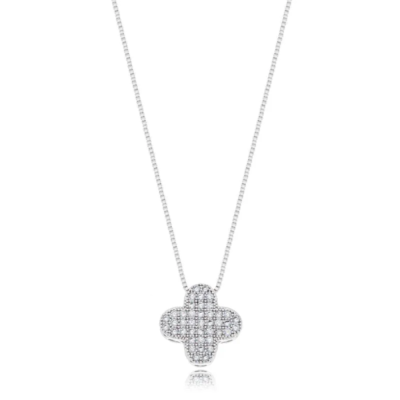 Colar Trevo Cravejado Cristal Vitoria