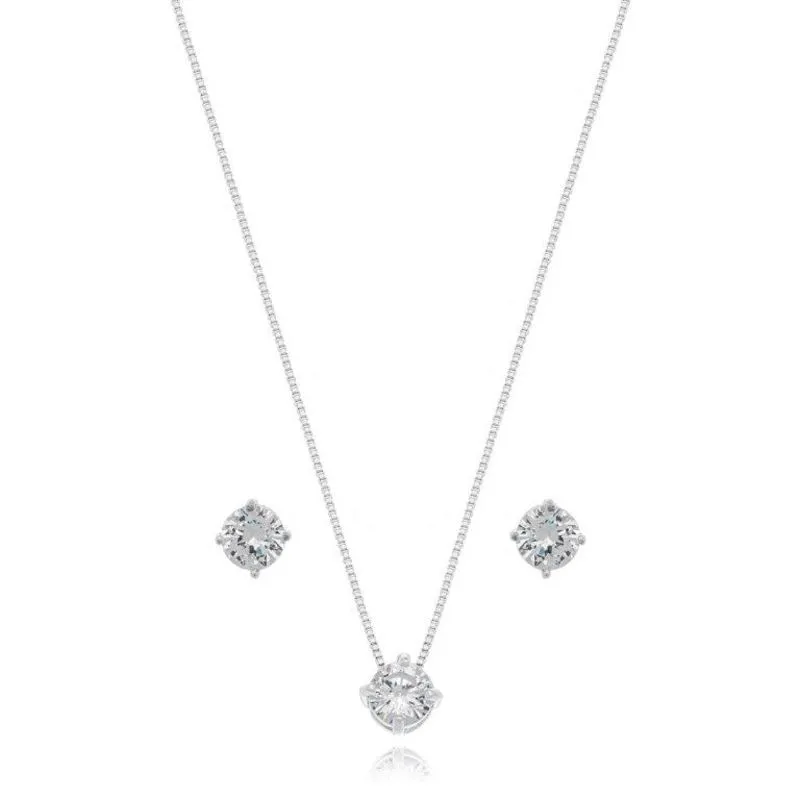 Conjunto Ponto de Luz 8mm Prata