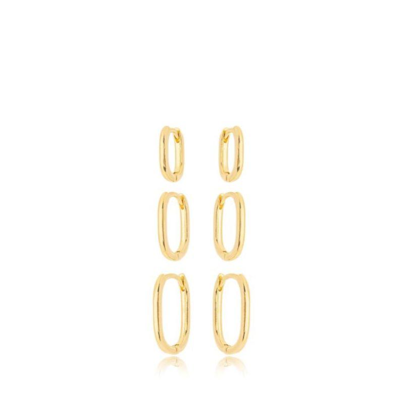 Brinco Trio Argola Oval Lisa