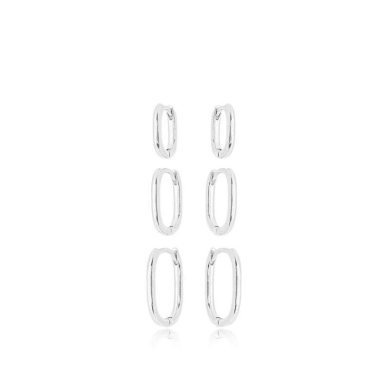 Brinco Trio Argola Oval Lisa