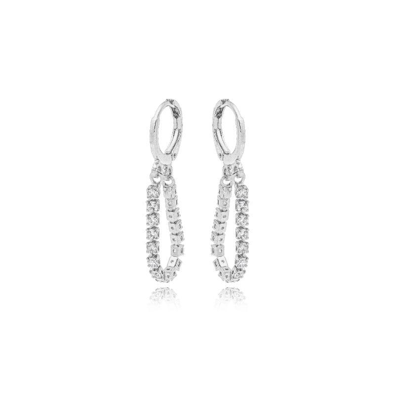 Brinco Argola Corrente Riviera Cristal