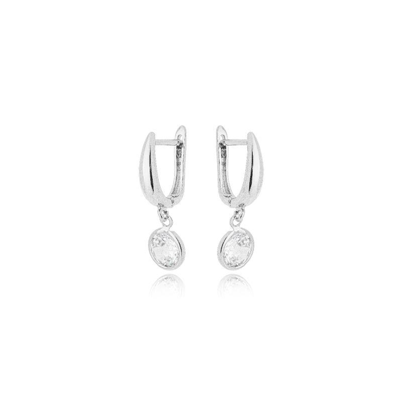 Brinco Argola Zirconia Cravação Inglesa