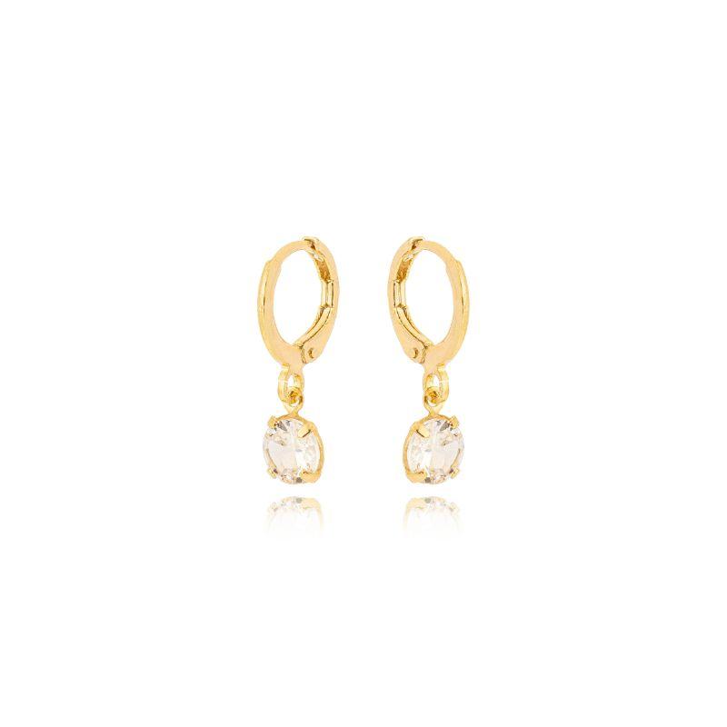 Brinco Argola Zirconia Redonda