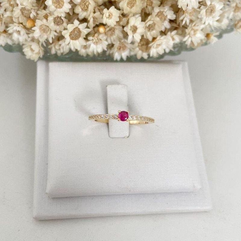 Anel 1/2 Aliança com Solitario