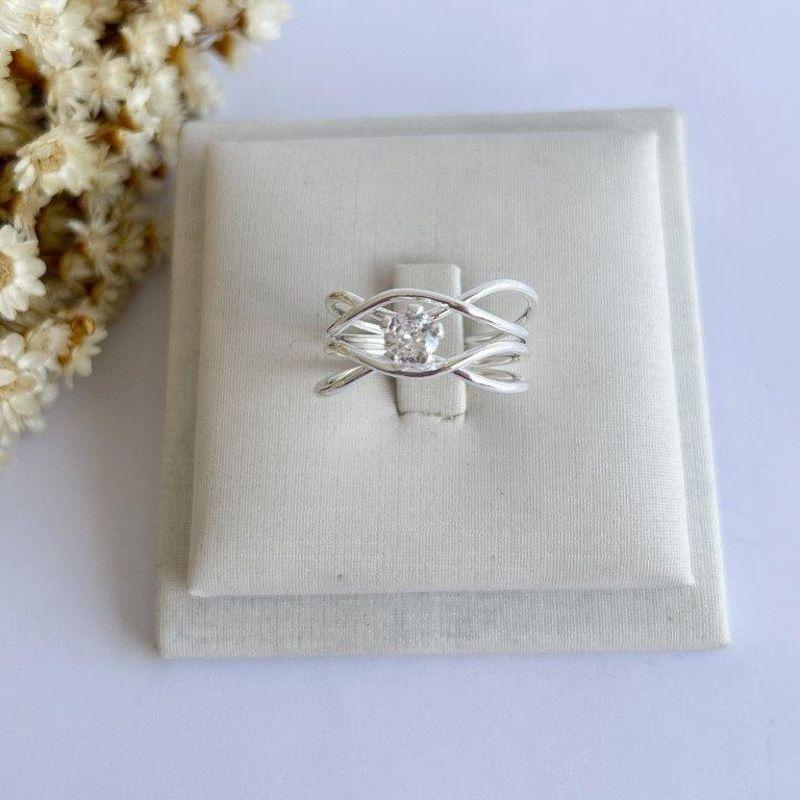 Anel Entrelaço Cristal