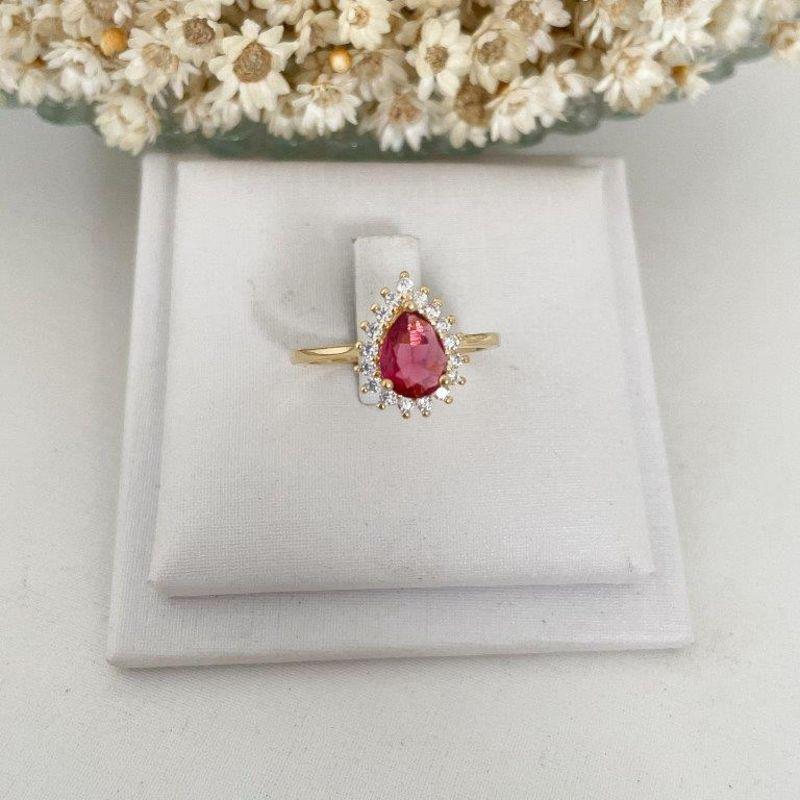 Anel Gota Colorida Cravejado