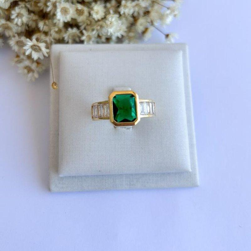 Anel Unissex Pedra Quadrada