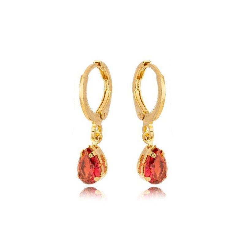 Brinco Argola Zirconia Gota