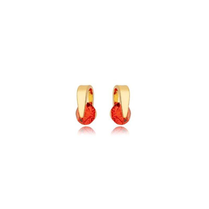 Brinco Chapa e Zirconia Redonda M