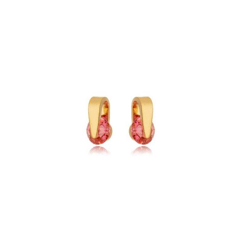 Brinco Chapa e Zirconia Redonda M