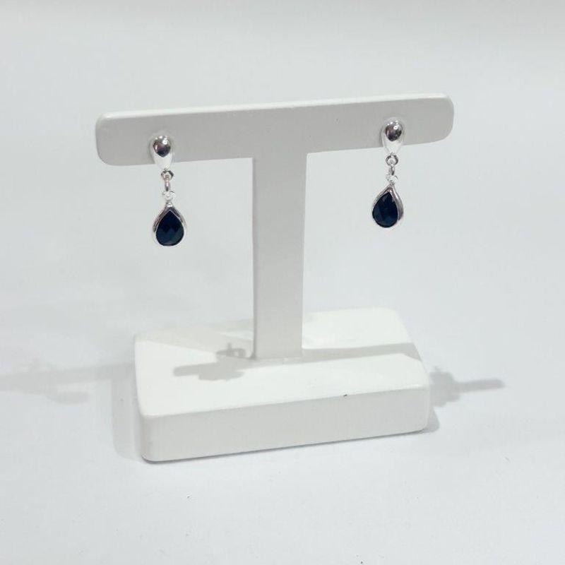 Brinco Pedente Gota de Luz Prata