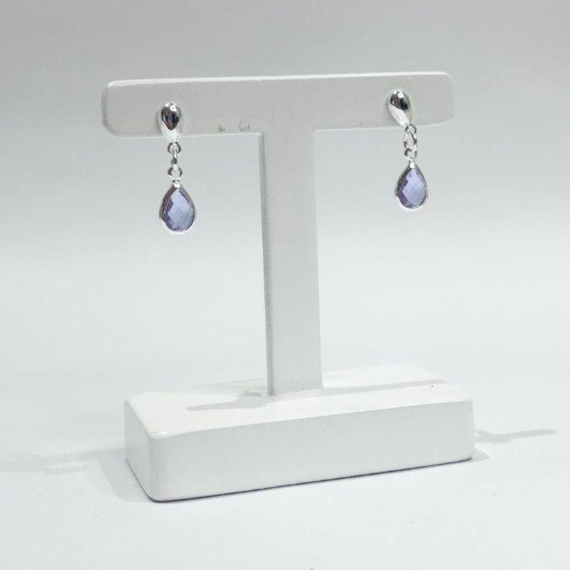 Brinco Pedente Gota de Luz Prata