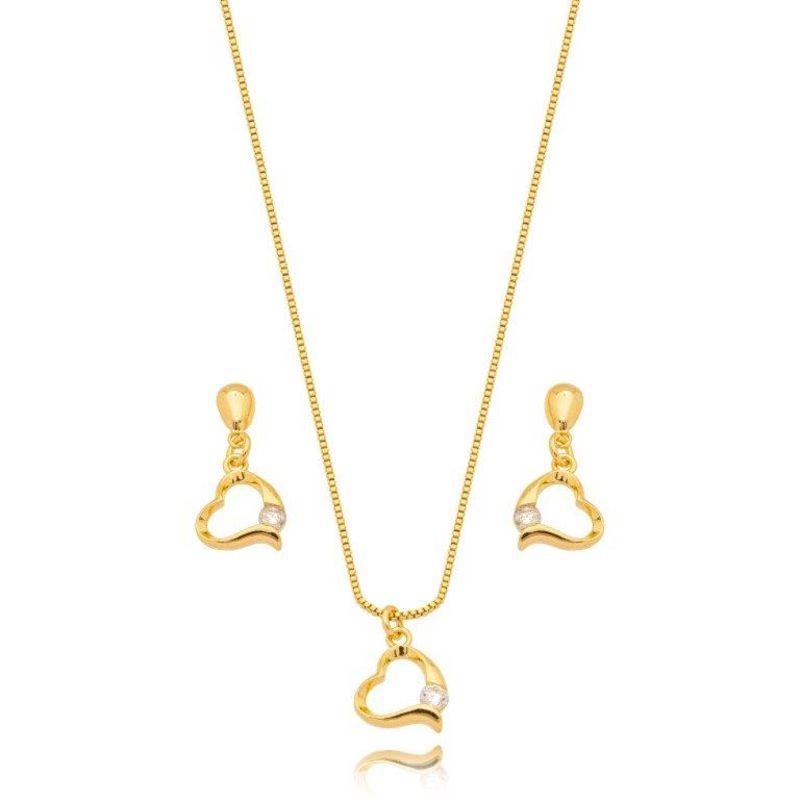 Conjunto Coração com Ponto de Zirconia